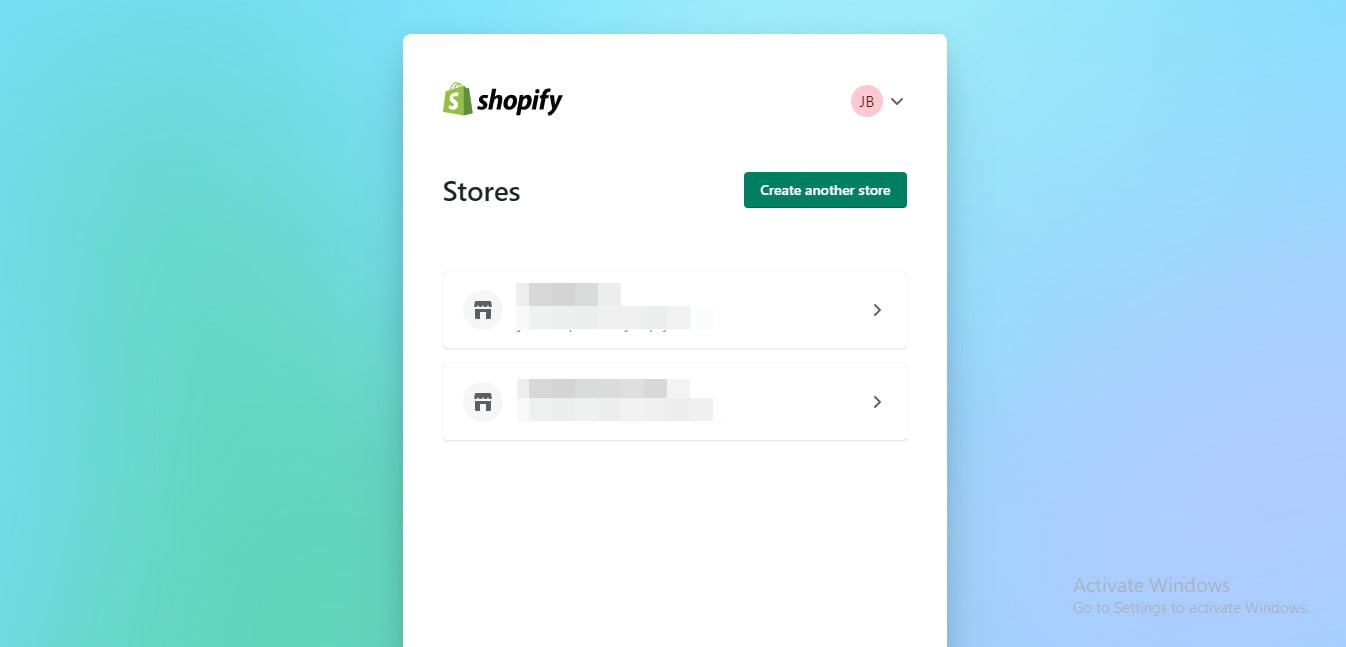 access shopify store